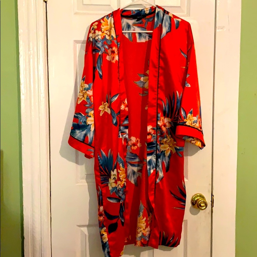 Red Floral Forever 21 Kimono